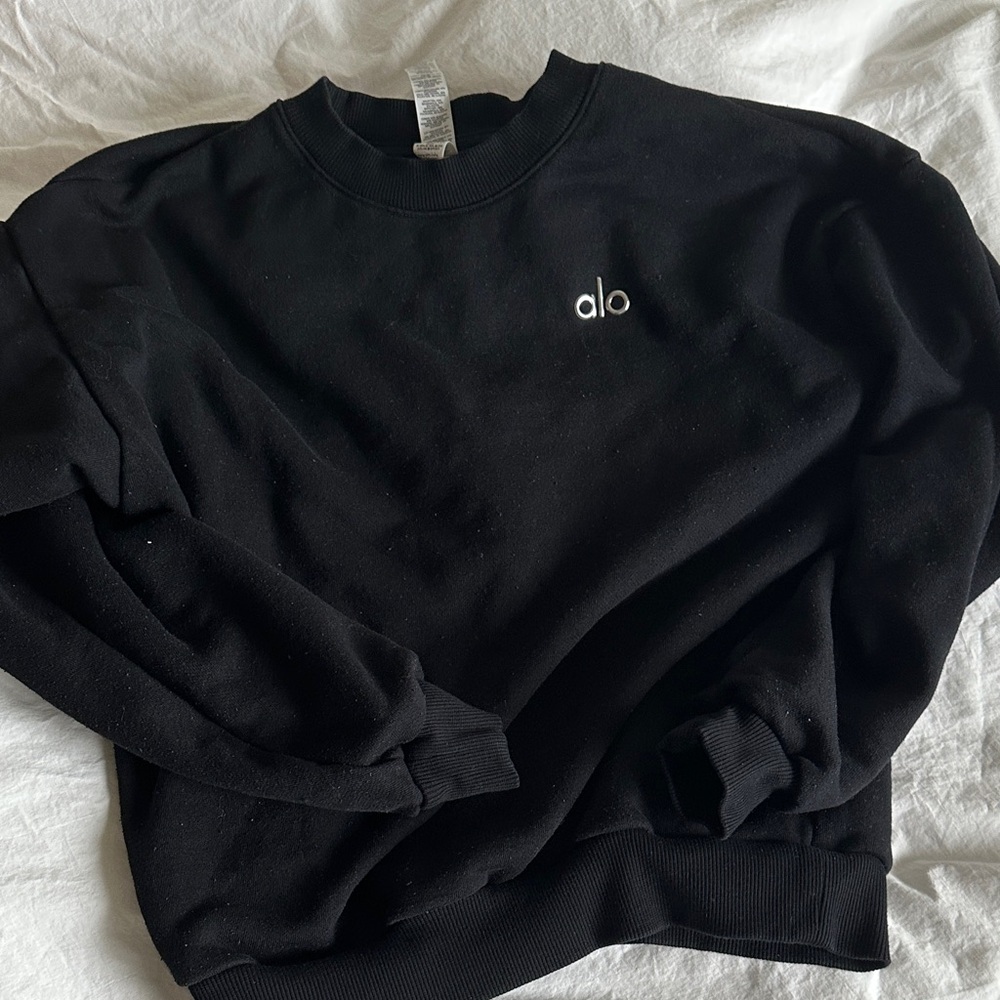 ALO Yoga Black Crewneck Sweater - Picture 2 of 4